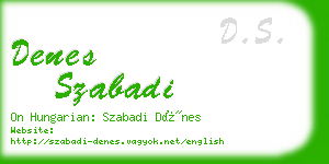 denes szabadi business card